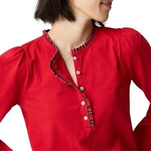 J. Crew Long-Sleeve Tartan and Jewels Henley size L CO282 NWT